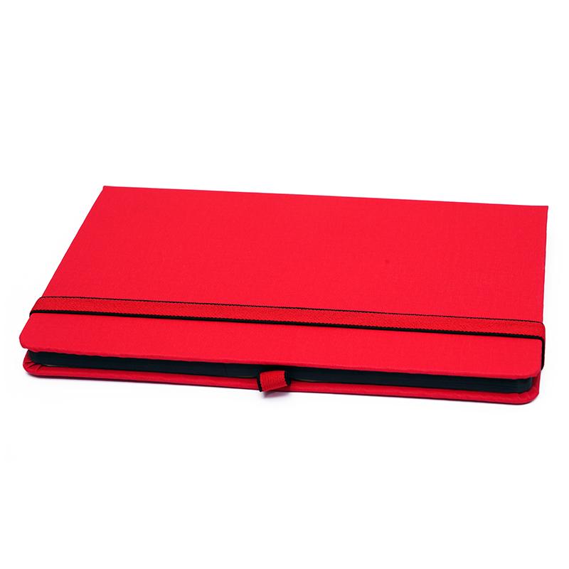 Personalized Red -Pu Leather Note Book With Elastic & Pen Holder